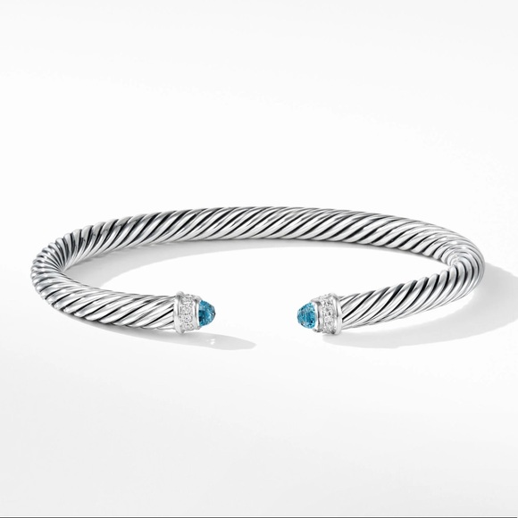 David Yurman Jewelry - David Yurman Cable Classics Color Bracelet with Blue Topaz and Pavé Diamonds